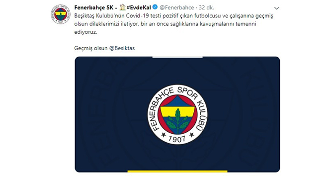 Fenerbahçe&#039;den Beşiktaş&#039;a geçmiş olsun mesajı