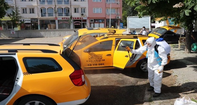 Taksicilere dezenfekte desteği