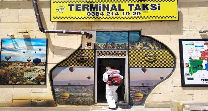 Nevşehir Belediyesinden taksicilere dezenfekte desteği