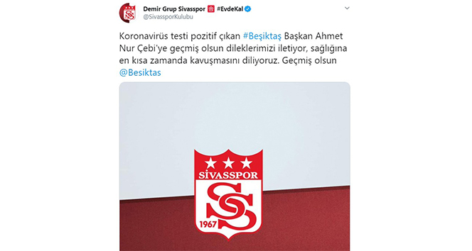 Sivasspor’dan Ahmet Nur Çebi’ye geçmiş olsun mesajı