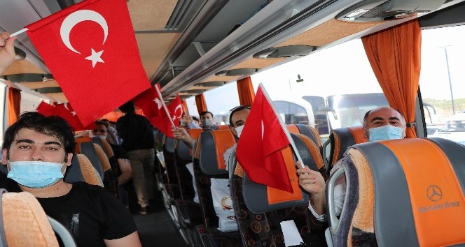 Nevşehir’de karantina süreleri biten 169 kişi memleketlerine uğurlandı
