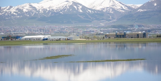 Erzurum ovası göle dönüştü
