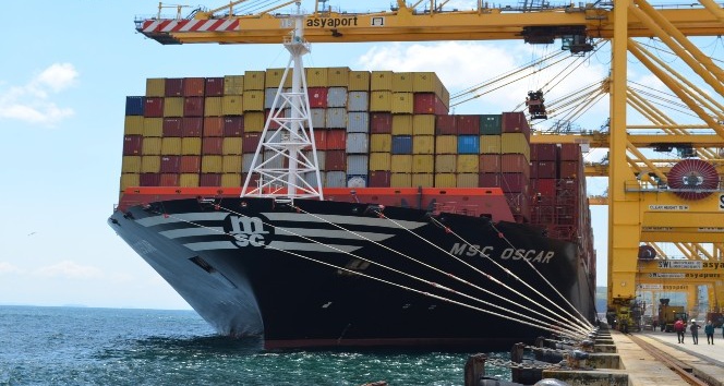 Dünyanın en büyük konteyner gemisi Tekirdağ’da