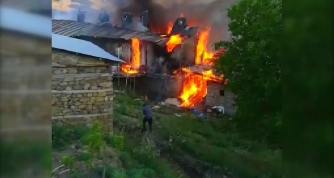 Yangında 5 ev, 5 ahır ve samanlıklar yanarak kül oldu
