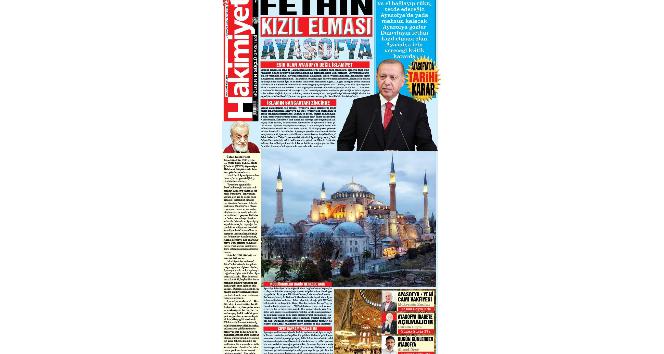 Konya’da yayın yapan gazete tam sayfasını ‘Ayasofya’ya ayırdı