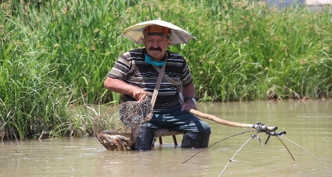 Yaşlı adam balık tutma yöntemiyle şaşırttı