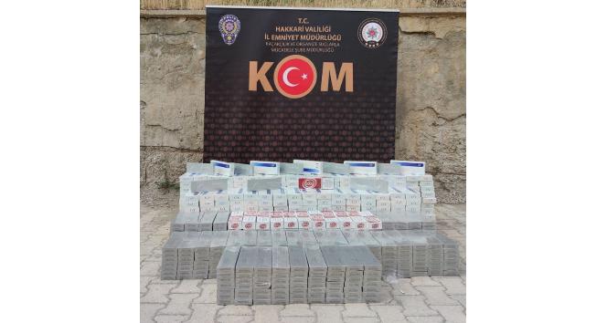 Hakkari’de 7 bin paket kaçak sigara ele geçirildi
