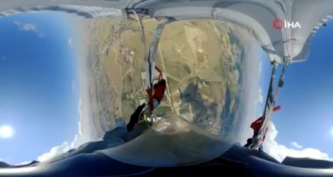 Jandarmadan 360 derece açılı özel paraşüt atlayışı