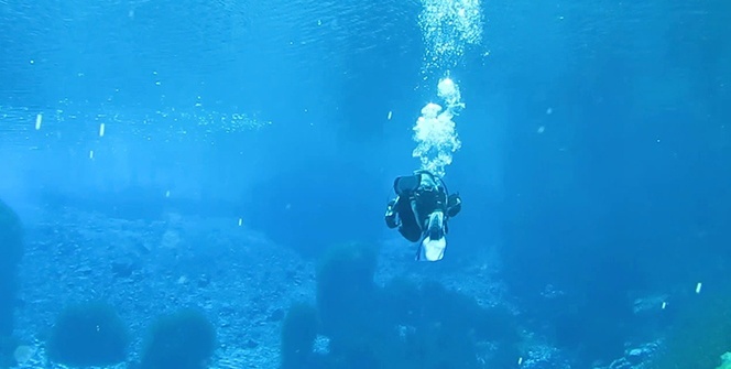 Suyunun berraklığıyla dikkat çeken Gökpınar gölü, sualtı güzelliğiyle hayran bıraktı