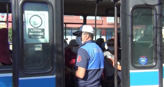 Kırıkkale’de toplu taşıma araçlarında korona virüs denetimi