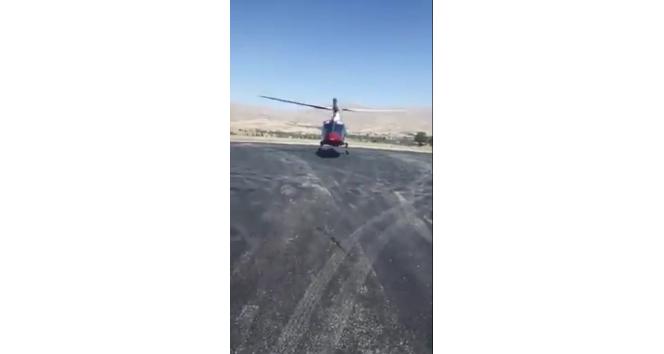 Sarız ilçesine ambulans helikopterin ilk inişi sevinç yaşattı