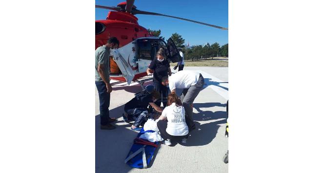 Üzerine televizyon düşen bebek helikopterle Ankara’ya gönderildi