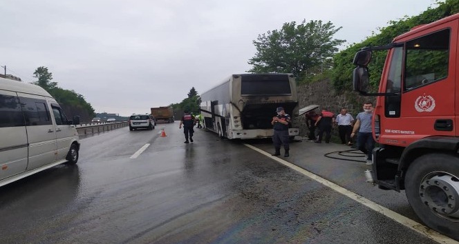 Giresun’da otobüs yangını korkuttu
