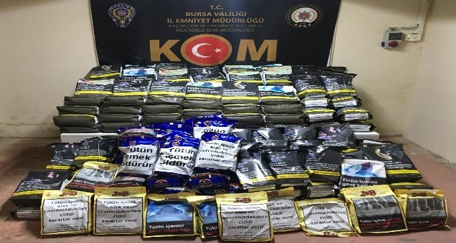 Bursa’da 186 kilo bandrolsüz tütün ele geçirildi