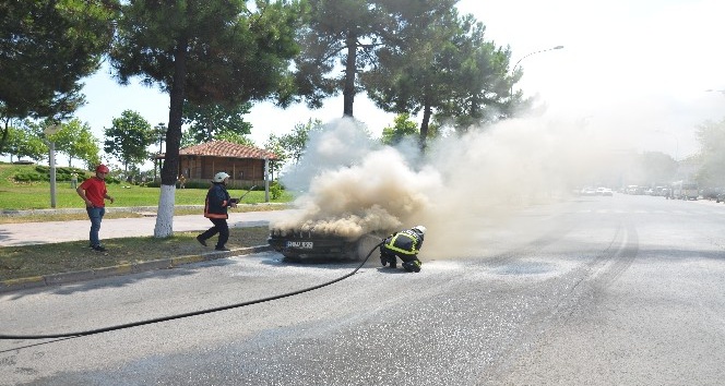 Ordu’da otomobil yangını