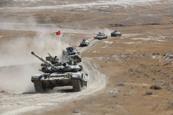 Azerbaycan ile Türkiye arasında atışsız tatbikat provası yapıldı