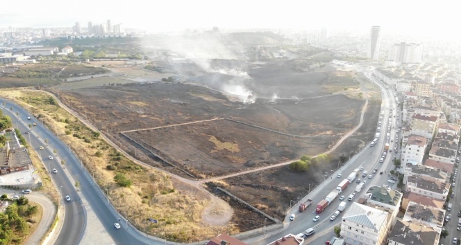 Maltepe&#039;de yanan askeri alanın son hali havadan görüntülendi