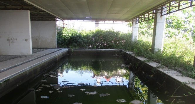 İzmit Belediyesi, metruk binanın havuzunu tahliye etti