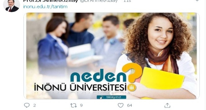 Rektör Kızılay’dan İnönü Üniversitesi’ni tercih önerisi