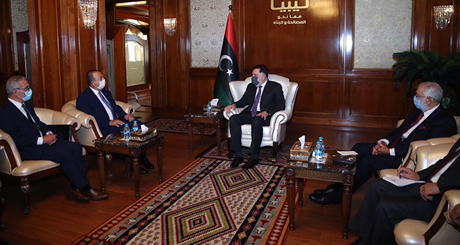 Bakan Çavuşoğlu Libya UMH Başkanı Serrac ile görüştü