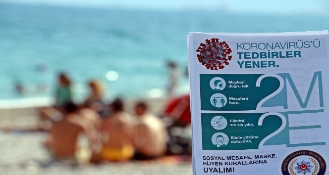 Dünyaca ünlü sahilde ‘2M-2E’ başlıklı korona virüs uyarısı