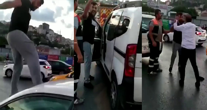 Alibeyköy’de trafikte kadına dehşeti yaşattı