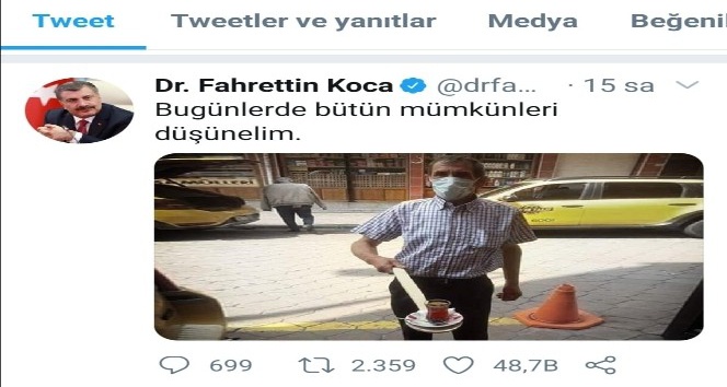 Sağlık Bakanı Koca fotoğrafını paylaşmıştı, o çaycı şimdi meşhur oldu