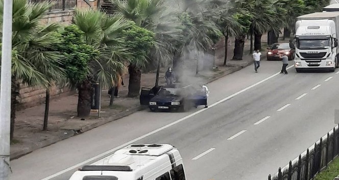 Giresun’da araç yangını korkuttu