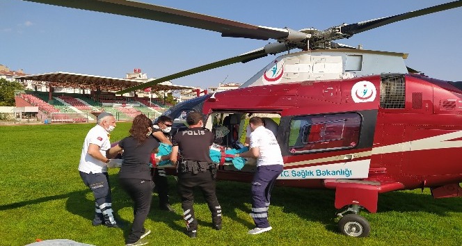 Ambulans helikopter, Kırklareli’de ağır yanık için havalandı