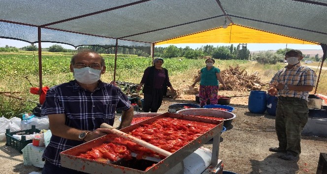 Muhtar, tarlasını halka açtı hem üretiyor hem kazanıyor