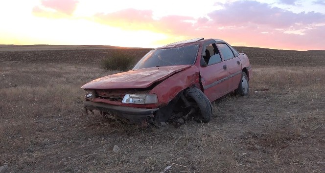 Köpeğe çarpmamak için manevra yapınca takla attı