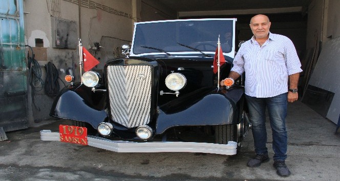 Atatürk’ün Havza yolunda kullandığı aracın benzerini yaptı