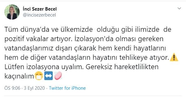 Nevşehir Valisi Becel’den izolasyon uyarısı