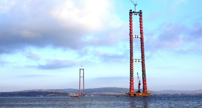 1915 Çanakkale Köprüsü’nde geçici çalışma halatı montajı başladı