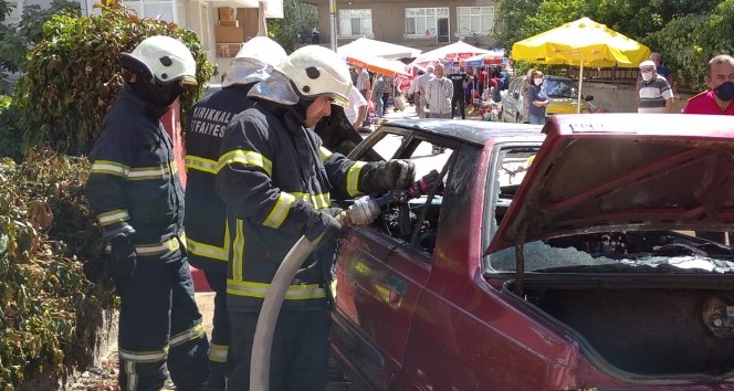 Faciadan dönüldü: LPG tanklı otomobilde yangın çıktı