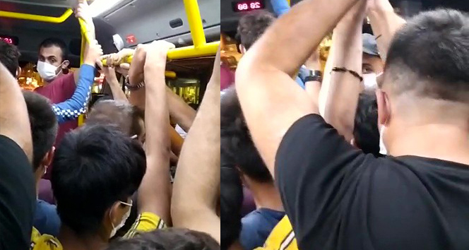 Arnavutköy'de tıka basa dolu minibüs pes dedirtti