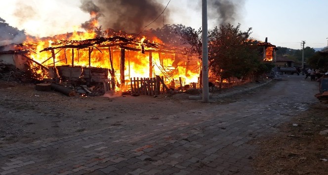 Gediz�deki Yangında 2 Ev Kül Oldu Kütahya
