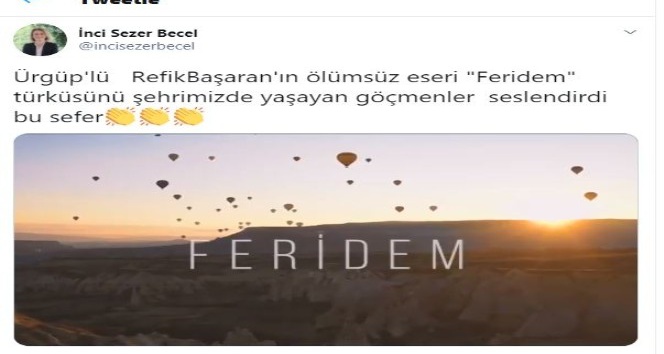Nevşehir’de yaşayan göçmenler “Feridem” türküsüne klip çekti