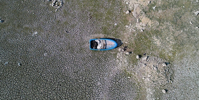 Sazlıdere Barajı’nda korkutan görüntü