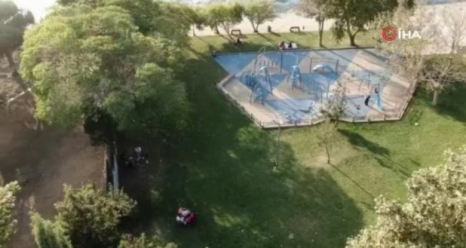 Deprem sonrası Beykoz’daki parklar drone ile havadan görüntülendi