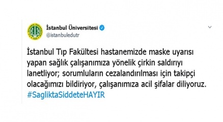 İstanbul Üniversitesinden saldırıya kınama