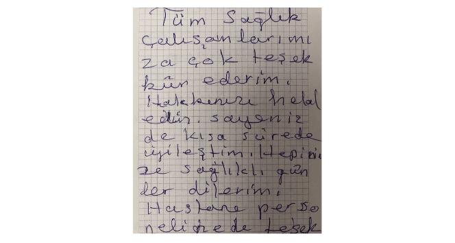 Covid-19 hastasından duygulandıran mektup