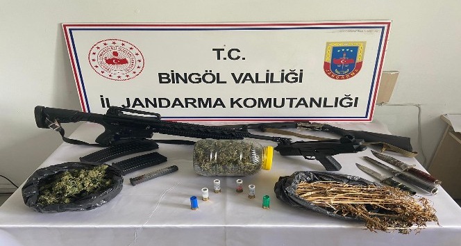Bingöl’de operasyon, silahlar ve uyuşturucu ele geçirildi
