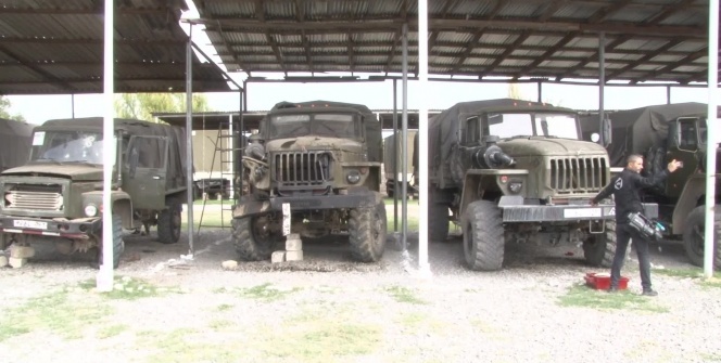 Cepheden kaçan Ermeni ordusuna ait askeri araçlar ve kamyonlar ilk kez görüntülendi