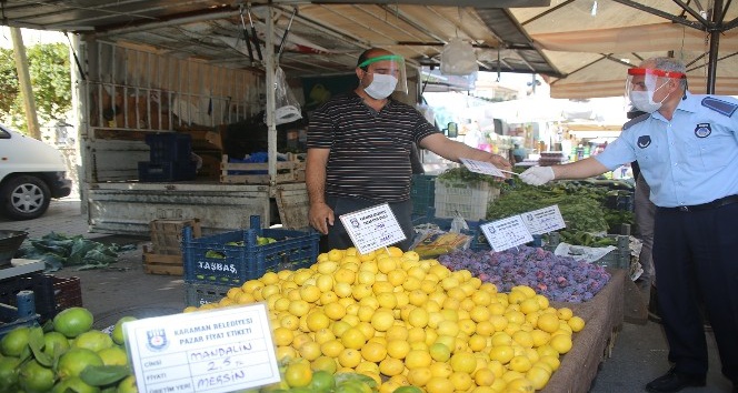 Karaman’da semt pazarlarında tek tip etiket uygulaması