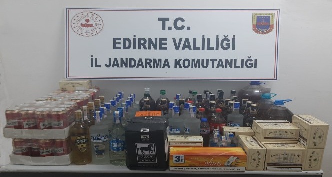 Edirne’de kaçak alkol ve sigara operasyonu