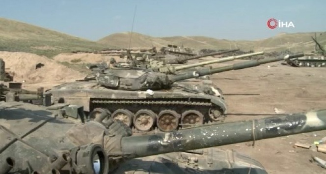 Ermenistan&#039;dan ele geçirilen tanklar görüntülendi