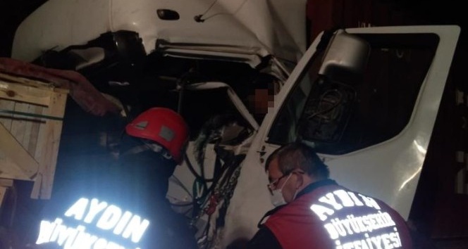Aydın’daki feci kazada tır sürücüsü hayatını kaybetti