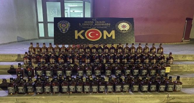 Adana’da 220 şişe sahte içki ele geçirildi