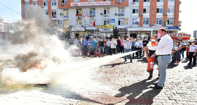 Çiğli Belediyesinde yangın tatbikatı